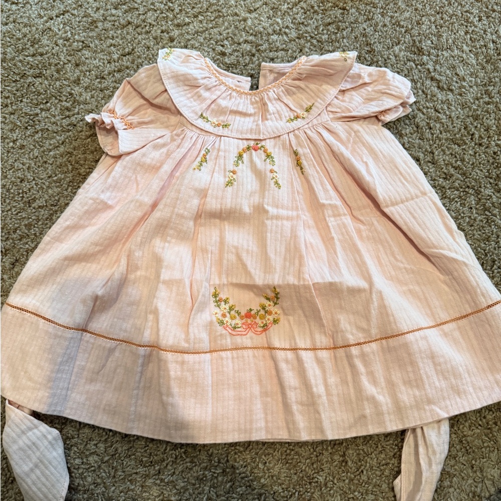 Sophie & Lucas embroidered toddler pumpkin dress